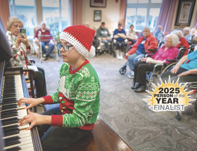 ‘Just try your best’: 11-year-old brings gift of music to assisted living homes